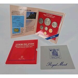 1983 The Royal Mint Cook Islands Brilliant Uncirculated 7 coin Set Collection